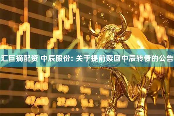 汇巨摘配资 中辰股份: 关于提前赎回中辰转债的公告