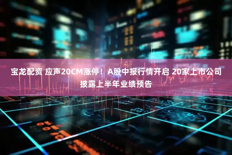 宝龙配资 应声20CM涨停!A股中报行情开启 20家上市公司披露上半年业绩预告